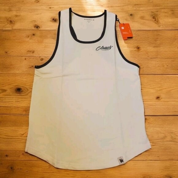 Youngla Classics Tank Mens Size Small Off White Black Trim #324 NWT - Picture 1 of 8